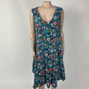 Women's Fox Print Dress Eva Rose Plus size 3X Butterfly Floral Novelty Print MM4